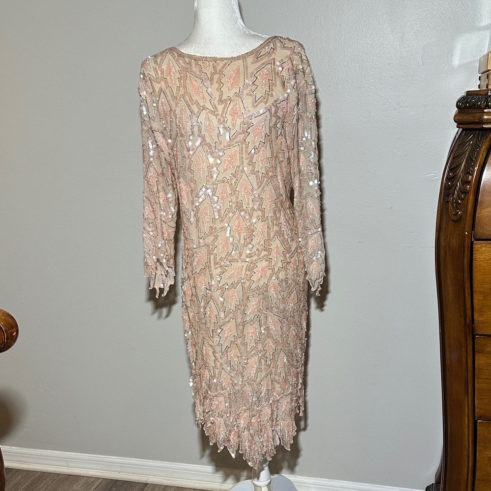 Elegant Sequin Embellished silk dress